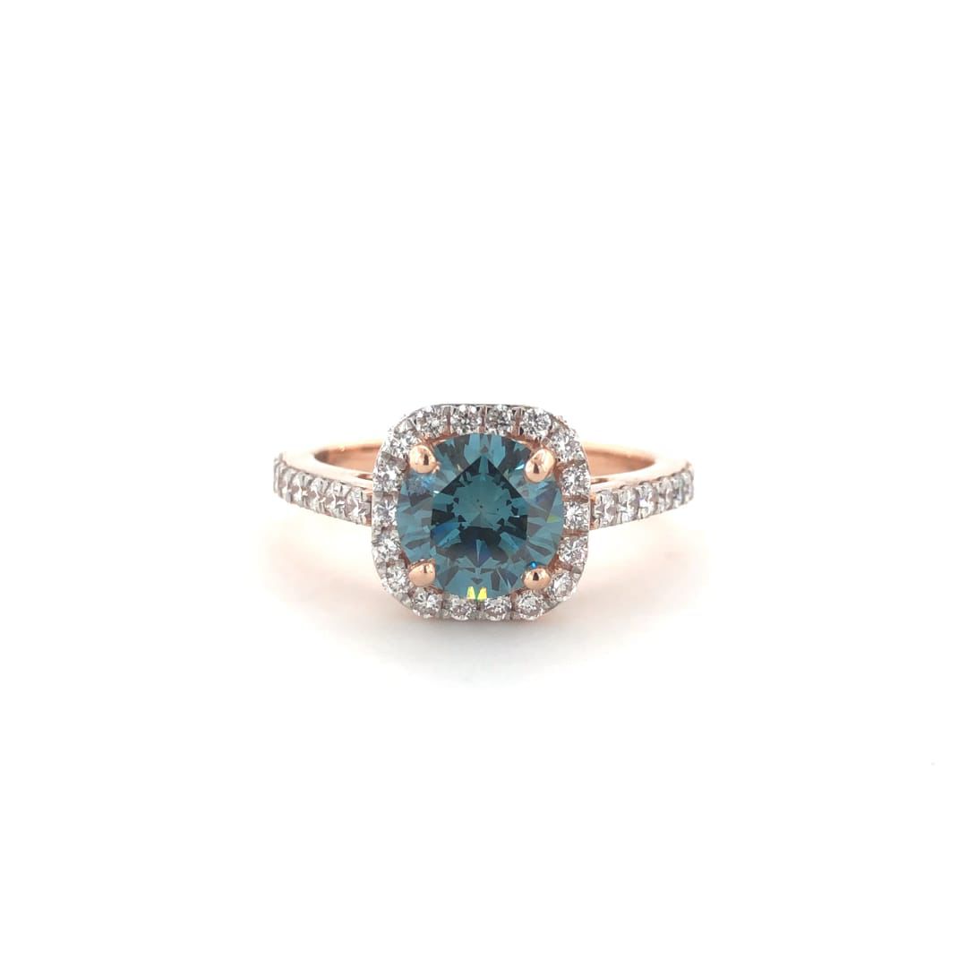 La DiaMantés | Blue Radiance Halo Ring